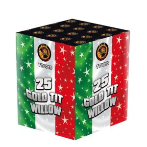 Cassetta Batteria Pirotecnica GOLD TIT WILLOW 25 LANCI F2