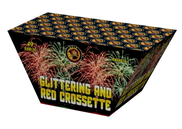 Cassetta Pirotecnica ECCP49-1.2-22 GLITTERING AND RED CROSSETTE 49 LANCI 30*36*225*