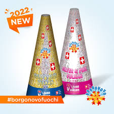 Cono Pirotecnico Svizzero Borgonovo Gold & Blue Vulkan 0299A